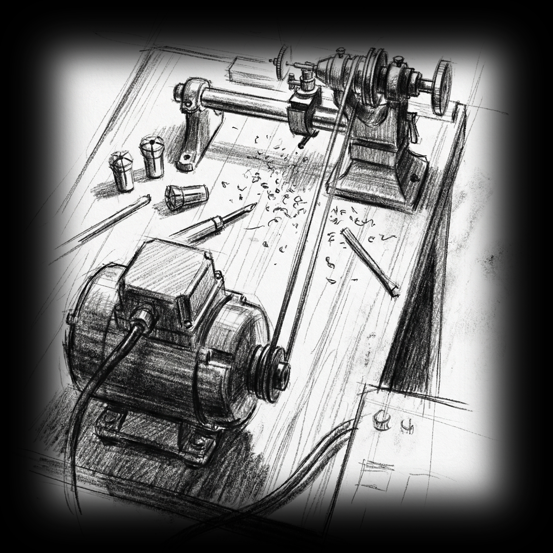 table with watchmaking tools